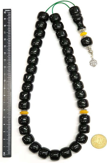 Roloi Komboloi Mastic Worry Beads with 33 Beads Green 36cm