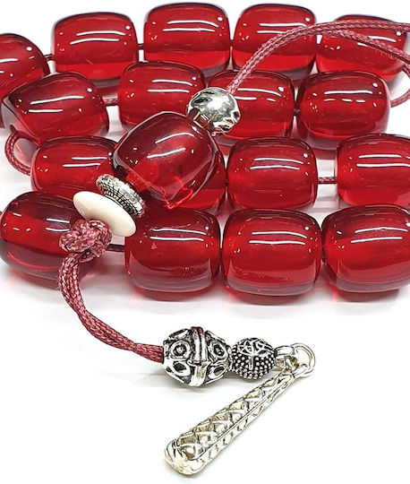 Roloi Komboloi Resin Worry Beads with 17 Beads Red 32cm
