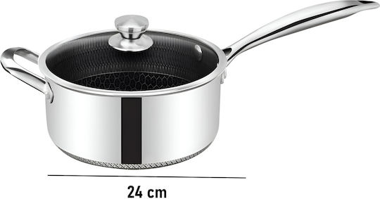 Cheffinger 24cm Antihaft Honigwabenbeschichteter Topfdeckel Silber