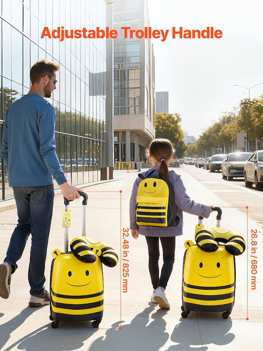 Vevor Βαλίτσες Ταξιδιού Σκληρές Κίτρινες με 4 Ρόδες Σετ 5τμχ