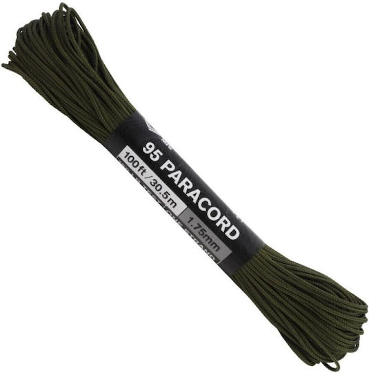 Atwood Rope Mfg 95 Paracord Αρτάνη 100ft Olive Drab Πράσινο Λαδί