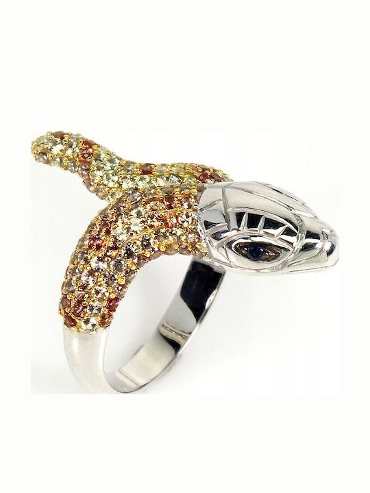 Songea Sapphire Ring Silver 925 Natural Size 16 Snake