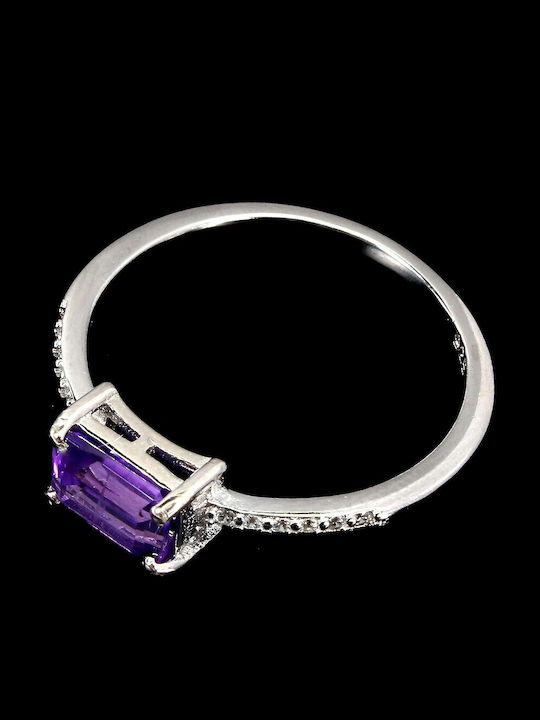 Natural Amethyst Ring Delicate 925 Size 15