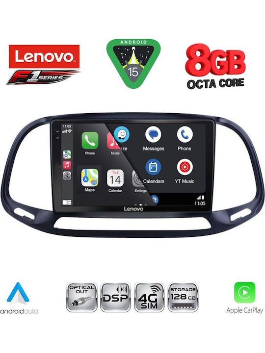 Lenovo Car Audio System for Opel Combo Fiat Doblo 2015-2018 (Bluetooth/USB/WiFi/GPS/Apple-Carplay/Android-Auto) with Touch Screen 9"
