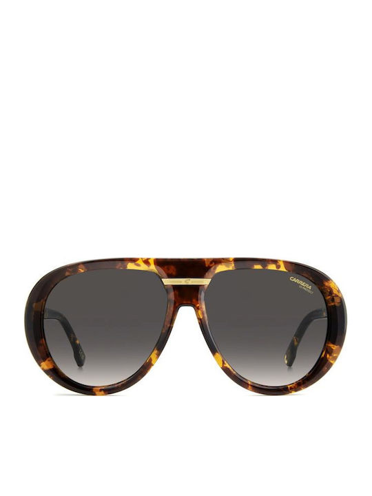 Carrera Victory C Unisex Sunglasses with Brown Horn-Rimmed Frame and Grey Gradient Lens 22/S WR9/9O
