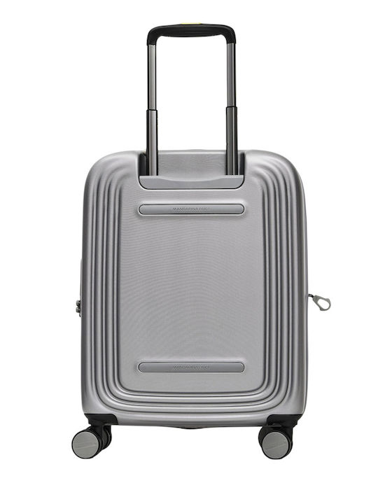 Mandarina Duck Logoduck Valiză De Călătorie De Cabină Tough Argintie Cu 4 Roți Înălțime 55 Cm P10SZV24-466