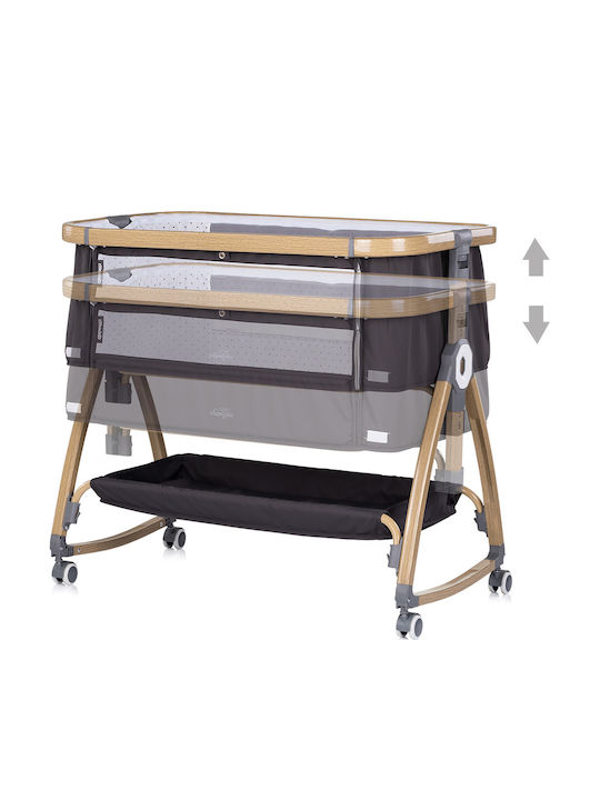 Chipolino Cradle-Park with Mattress and Wheels Gray