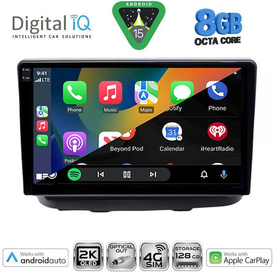 Digital IQ Ηχοσύστημα Αυτοκινήτου για Fiat Doblo 2002-2009 (Bluetooth/USB/WiFi/GPS/Apple-Carplay/Android-Auto) με Οθόνη Αφής 10"