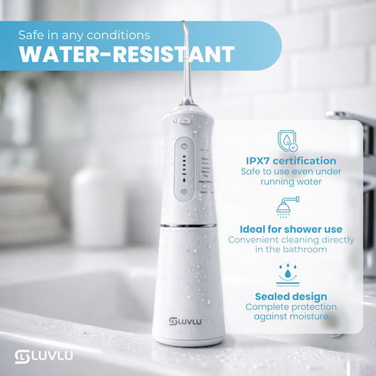 Luvlu Water Flosser με Χρονομετρητή και Θήκη Ταξιδίου Λευκό