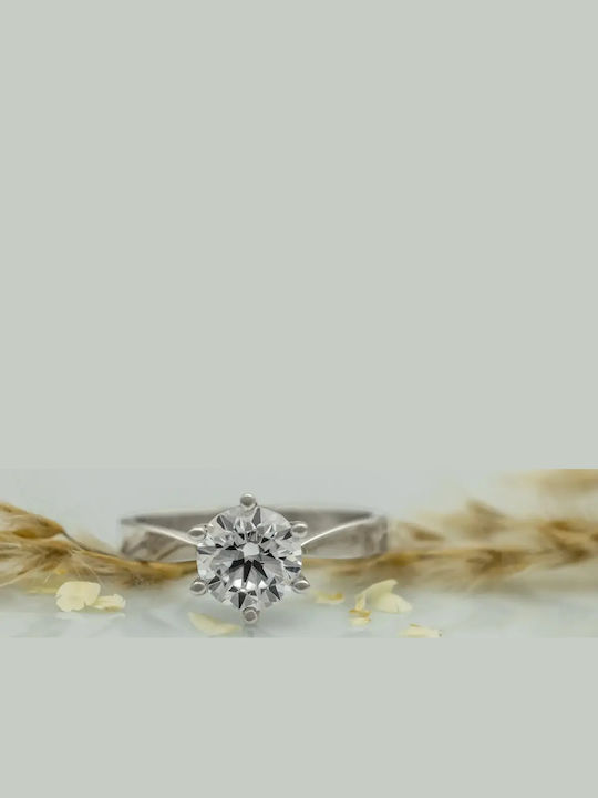 Einzelstein aus Weißgold 14K