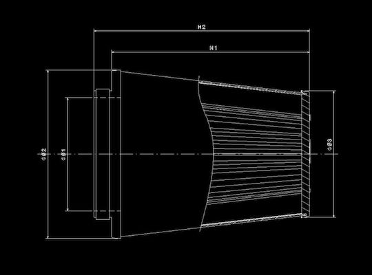 BMC Air Filter Фуния за въздушен филтър Затворен тип 70x140mm Универсален