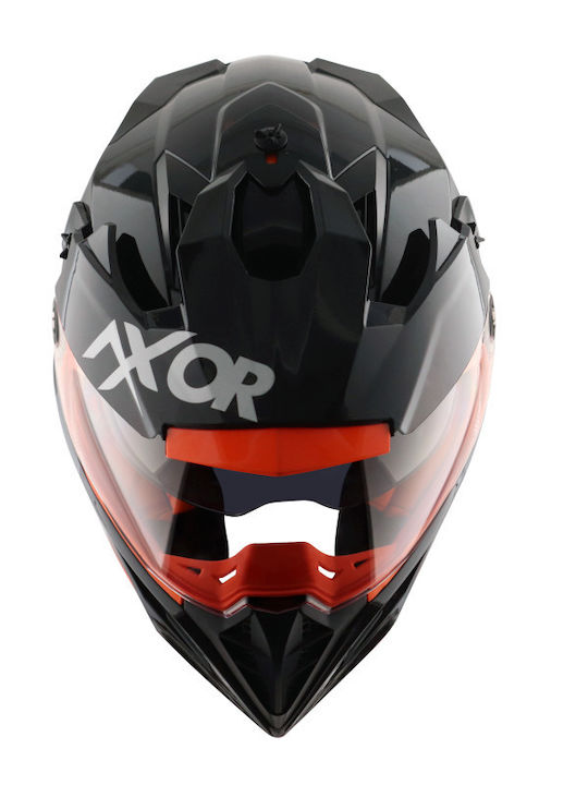 Axor X-Cross Dual Matte Black Orange Motorcycle Helmet On-Off ECE 22.06 1600gr with Sunvisor
