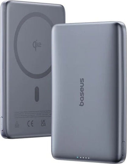 Baseus PicoGo MagSafe Qi2 Външна батерия 10000mAh 15W с USB-C Порт Power Delivery Сива