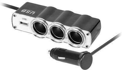 Peiying Car Charger 60W with Ports: 1xUSB 3xLighter