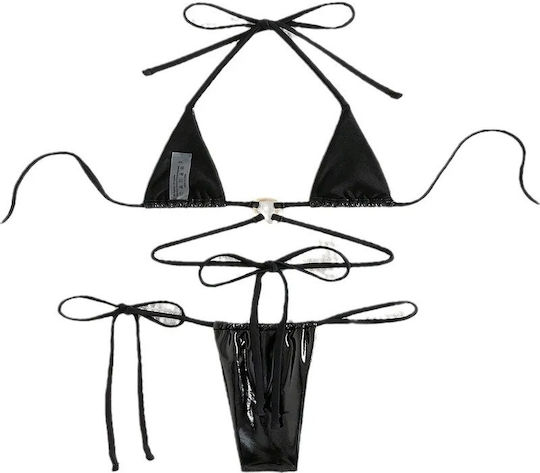 Lace-up Bikini Women Beach Swimsuit Black