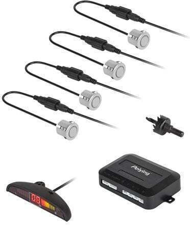 Peiying Car Parking System with Screen and 4 Sensors 18.5mm in Silver Color