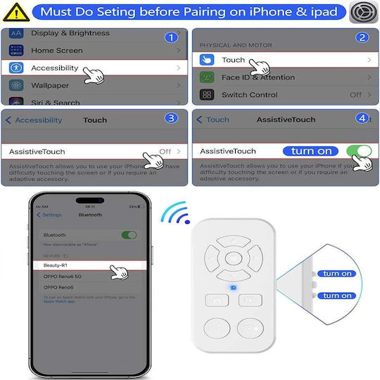 Контролер за Селфи Bluetooth Син