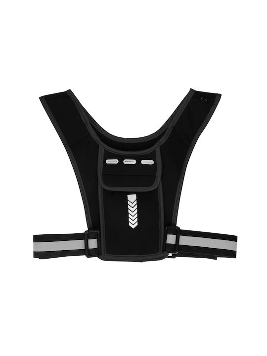 Reflective Bike Vest Adjustable Size Storage Spaces Black