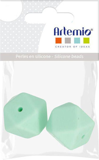 Χάντρες Σιλικόνης Artemio 17mm Εξάγωνο Βεραμάν 2τμχ