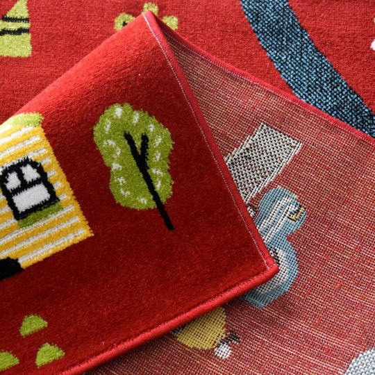 Saray Home 3d Farm Adventure Παιδικό Χαλί Κόκκινο 200x250cm