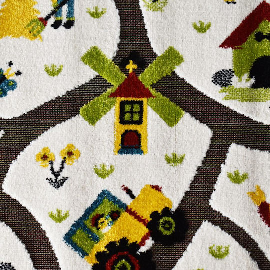 Saray Home 3d Farm Adventure Детско килимче Бял 133x170см