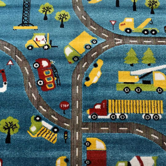 Saray Home 3d City Adventure Детско килимче Син 160x210см