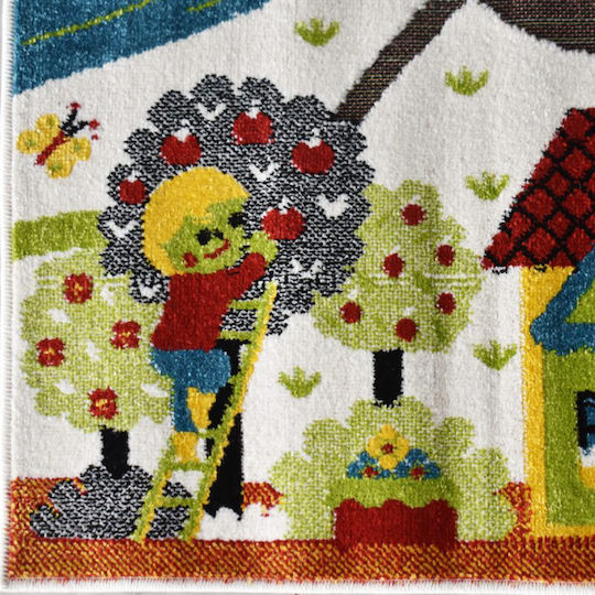 Saray Home 3d Farm Adventure Детско килимче Бял 133x170см