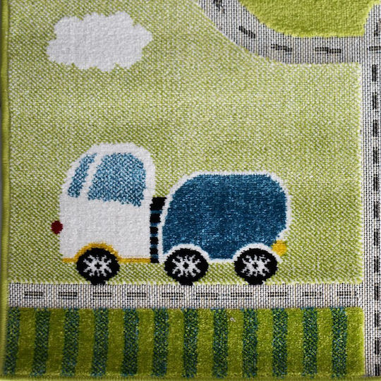Saray Home 3d City Adventure Kinder Teppich Grün 133x170cm