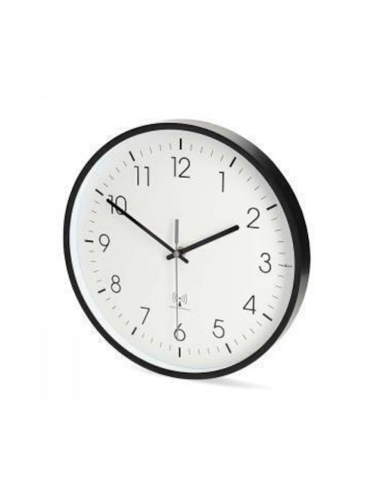 Nedis Silent Wall Clock Plastic Black Ø30cm