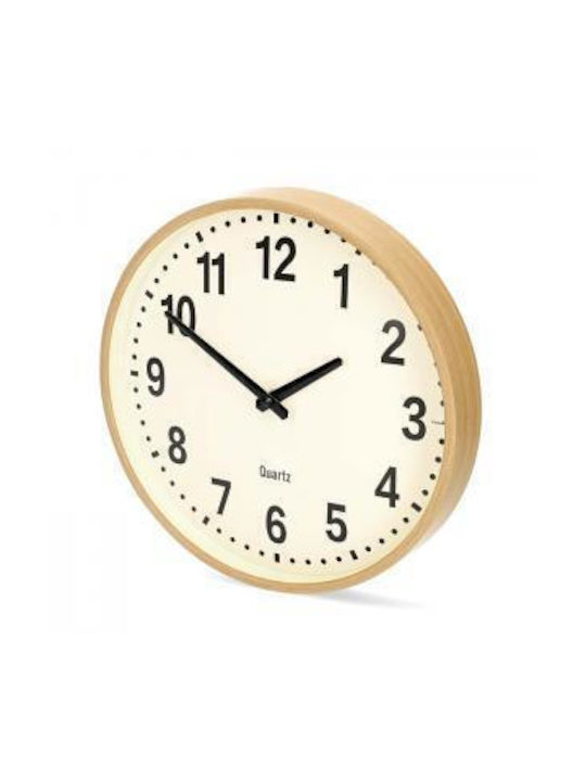 Nedis Silent Wall Clock Wooden Beige Ø30cm