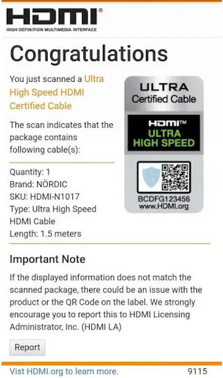 Nordic HDMI 2.1 Ultra High Speed 48Gbps 4K 120Hz HDR VRR Cable HDMI male - HDMI male 1.5m Μαύρο