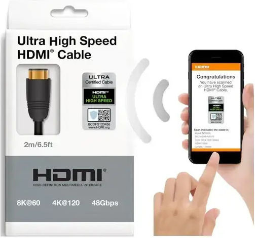 Nordic HDMI 2.1 Ultra High Speed 48Gbps 4K 120Hz HDR VRR Cable HDMI male - HDMI male 3m Μαύρο