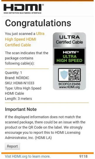 Nordic HDMI 2.1 Ultra High Speed 48Gbps 4K 120Hz HDR VRR Cable HDMI male - HDMI male 3m Μαύρο