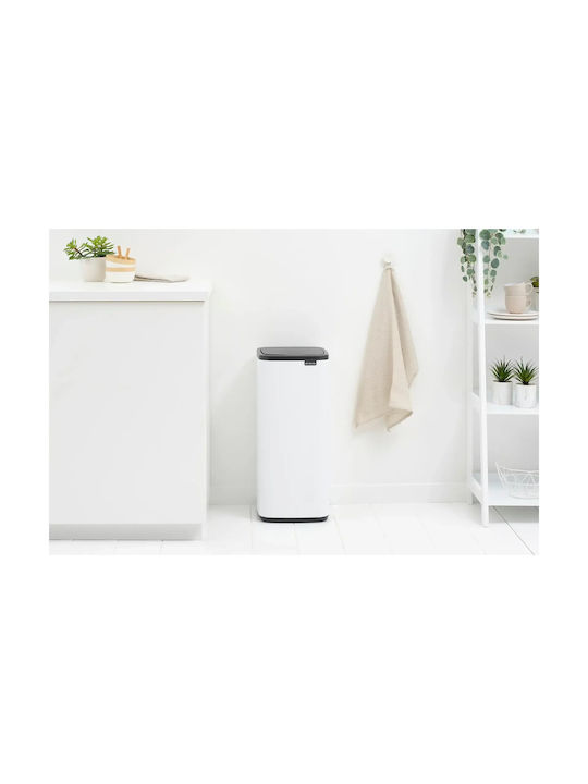 Brabantia Bo Touch Waste Bin Plastic Push White 30lt