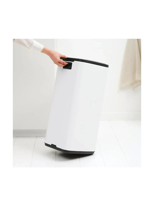 Brabantia Bo Touch Waste Bin Plastic Push White 30lt