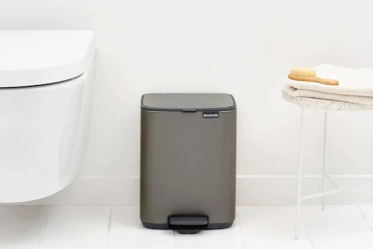 Brabantia Bo Pedal Plastic Waste Bin with Pedal Grey 7lt