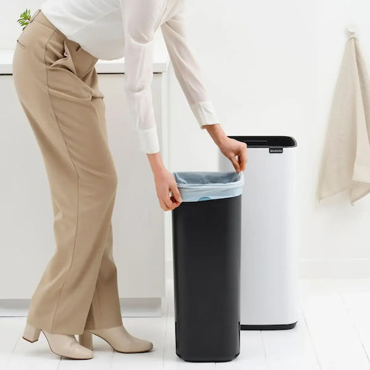 Brabantia Bo Touch Waste Bin Plastic Push White 30lt