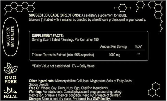 Fuel Up Tribulus 95% Saponins 1000mg 180 tabs
