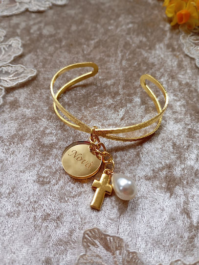 By Anastasia's Art Creations Taufe Anhänger Armbänder Metall Gold 1 Stück