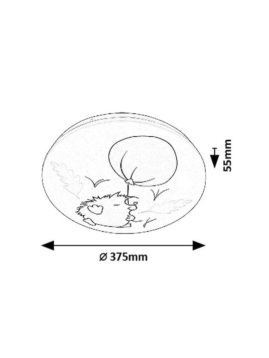 Rabalux Einfaches Licht Kinderdeckenleuchte Deckenleuchte montieren 24W mit Fassung E27 Braun 37.5cm