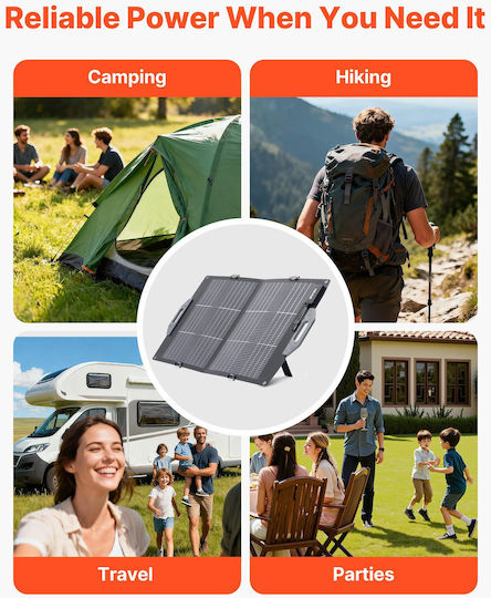 Vevor Klappbarer Doppelter Solar Ladegerät 100w Mc4 Usb-c & Qc3.0 Power Stations