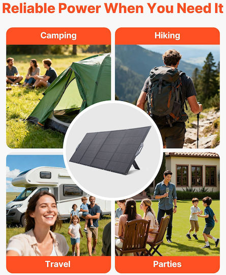 Vevor Panou Solar Portabil Pliabil 400W Eficiență Ridicată 24% Ip67 Mc4 & 10--1 Adaptor Dc Pentru Stații de Energie Bxzdtynb1400dwub1001v2