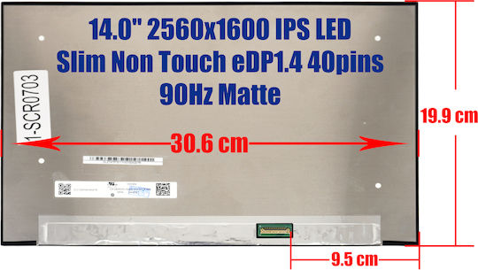 Laptop Screen Monitor N140ALE-GE1 N140ALE GE1 04WDXC 4WDXC 14.0'' 2560x1600 WQXGA IPS LED Slim Non Touch eDP1.4 40 Pins 90Hz Matte Code 1-SCR0703