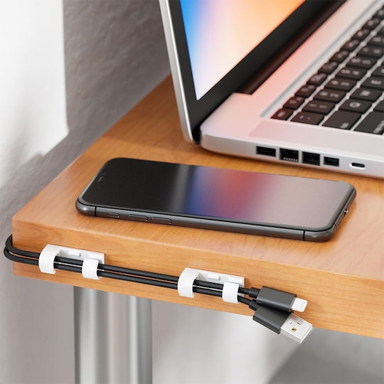 Set 20 White Self-adhesive Cable Holders Mk5535 Deleycon