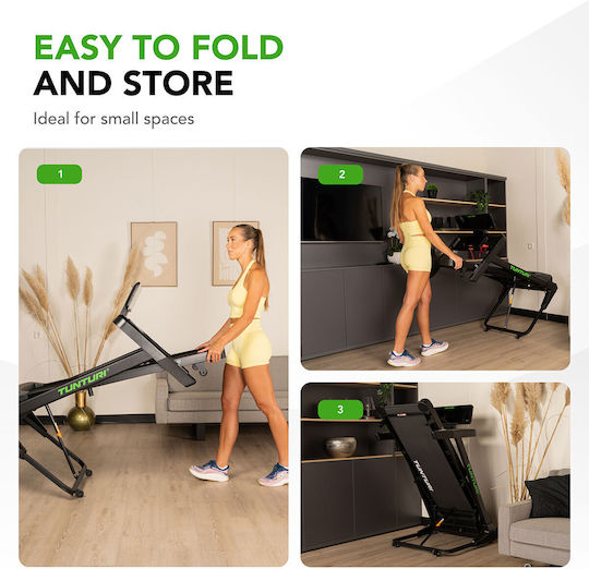 Tunturi 3hp Electric Foldable Treadmill for User up to 130kg