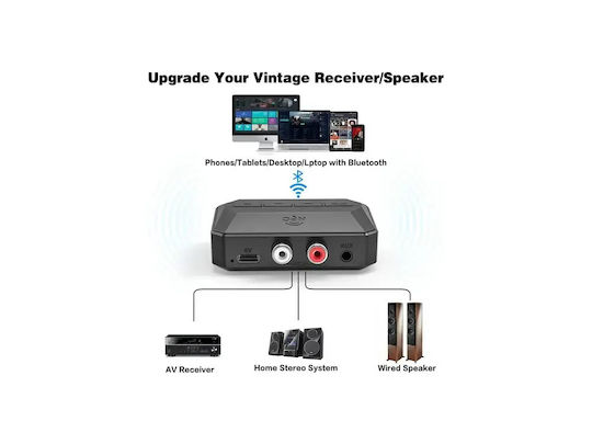 Nordic Bluetooth 5.3 2-in1 Receiver Rca 3.5mm Aux Microsd Wireless Audio Adapter Nfc Black