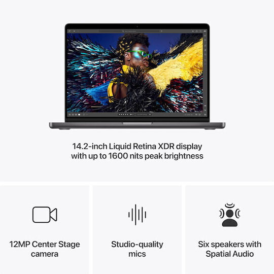 Apple MacBook Pro (2024) 14.2" Retina Display 120Hz (M4 Pro-12-Core/48GB/512GB SSD/16-Core GPU) με Φορτιστή 70W Space Black (US Keyboard)