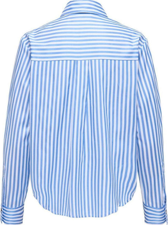 Long Sleeve Women's Shirt Blue Striped
