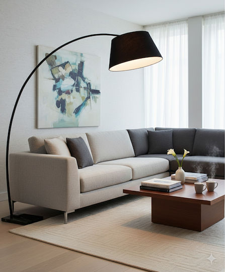 Aca Lennon Stehlampe Höhe 190cm Schwarz Matt Aca Lennon Stehlampe Höhe 190cm Schwarz Matt