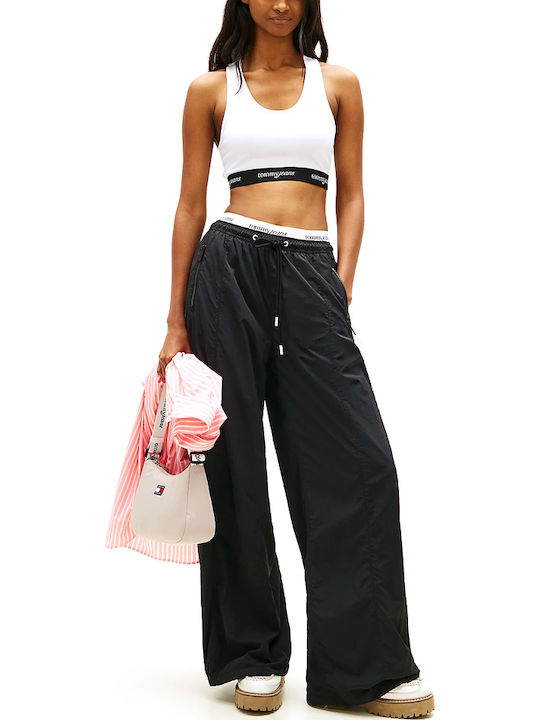 Women's Crop Top Sleeveless White-Black
